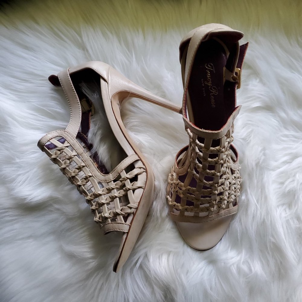 Tracy Reece New York Size 39 / 9 Cream High Heels 100% leather - Picture 2 of 6